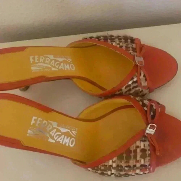 salvatore ferragamo women  kitten heel slide sandals - Picture 3 of 5